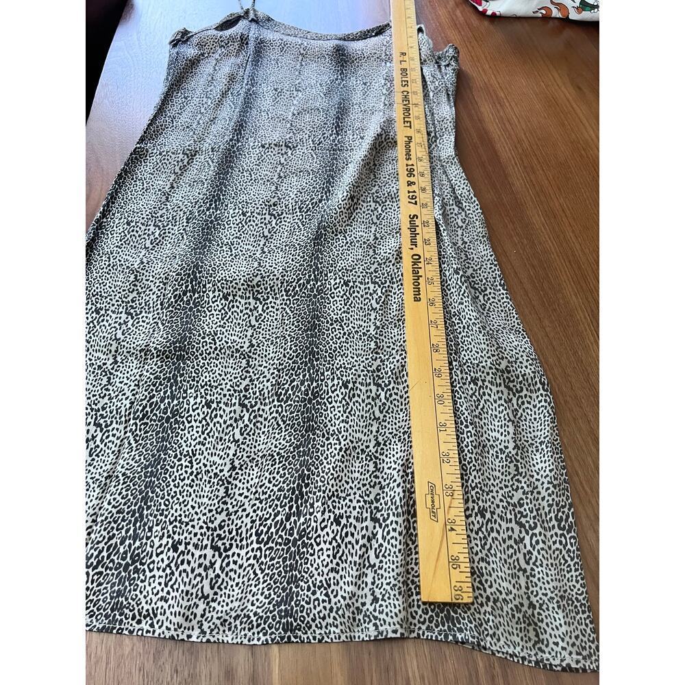 ☀️Chaser NWT Leopard Print Slip Dress Midi Spaghetti Strap Neutral Size Small - Picture 5 of 6